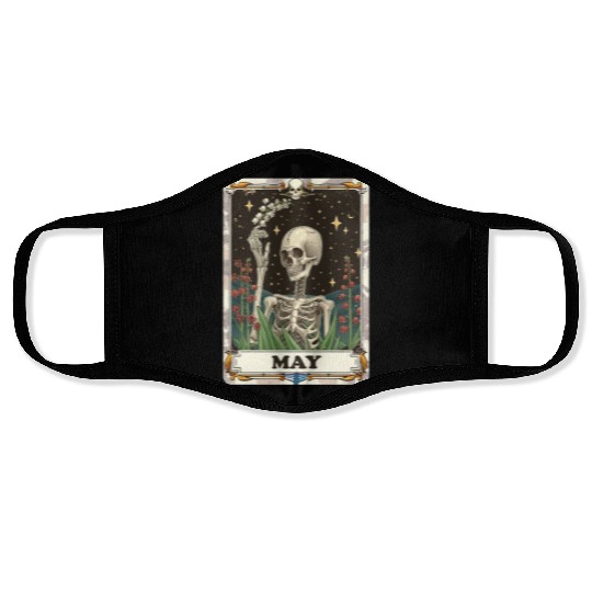 May Gothic Tarot Card - Lily of the Valley & Skele Face Masks