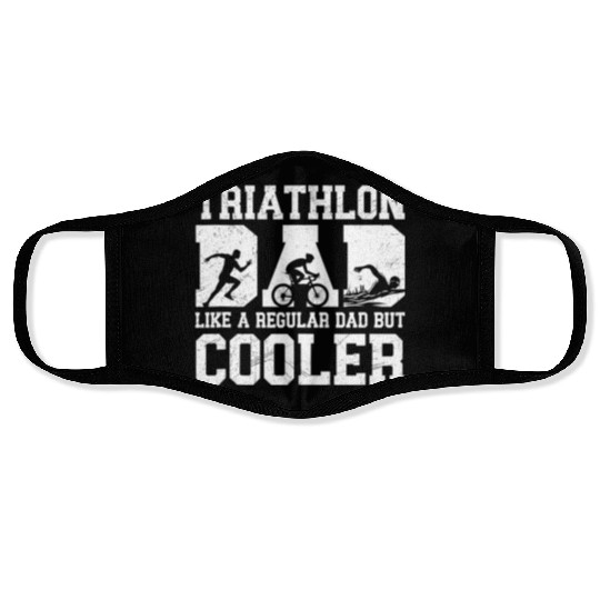 Funny Triathlon Dad Swim Bike Run Triathletes Dad Face Masks