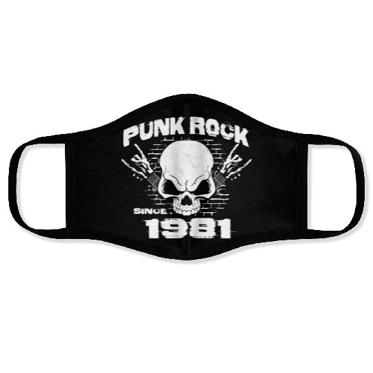 43rd Birthday - Punk Rock Since 1981 Skull Rock Face Masks