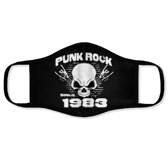 Punk Rock Since 1983 - Skull Rock Hands 41st Face Masks