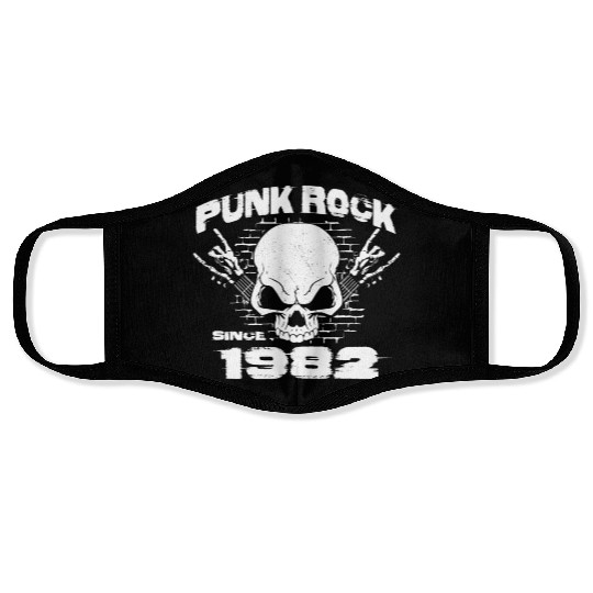 Punk Rock Since 1982 - Skull Rock Hands 42nd Face Masks