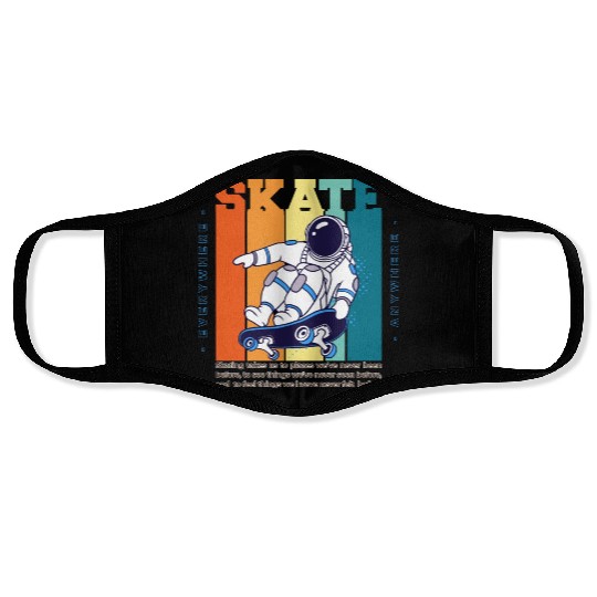 Skateboarding Adventure - Embrace the Thrill Face Masks