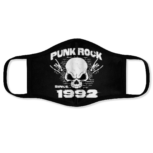 Punk Rock Since 1992 - Skull Rock Hands 32nd Face Masks