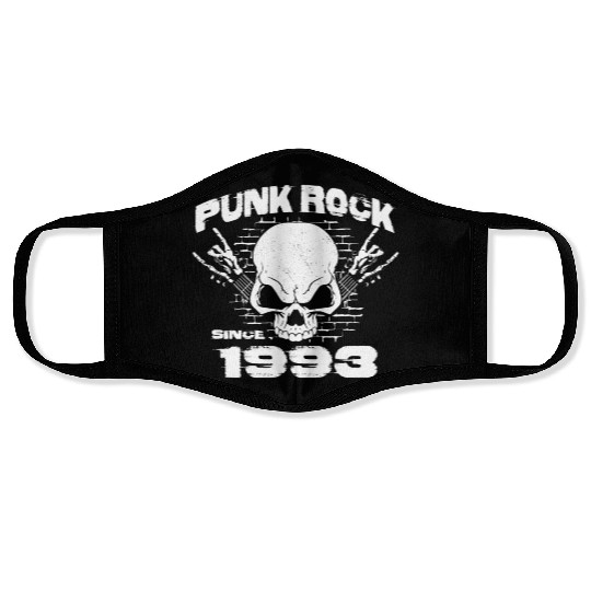 Punk Rock Since 1993 - Skull Rock Hands 31st Face Masks