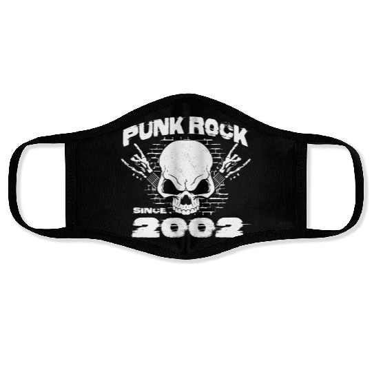Punk Rock Since 2002 - Skull Rock Hands 22nd Face Masks