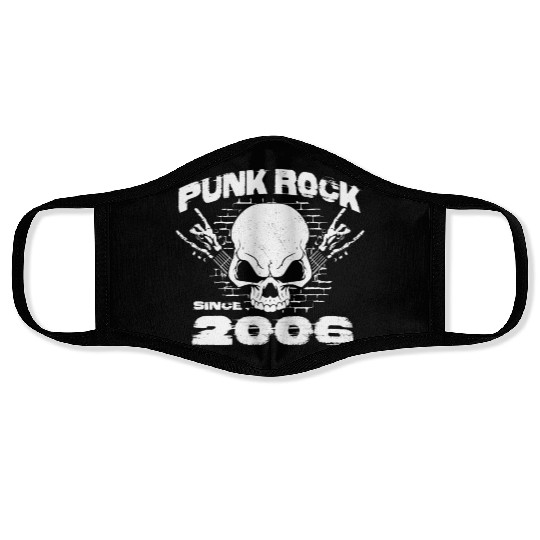 Punk Rock Since 2006 - Skull Rock Hands 18th Face Masks