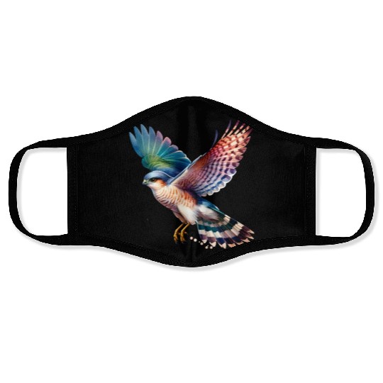 Collared Sparrowhawk in Flight Face Masks