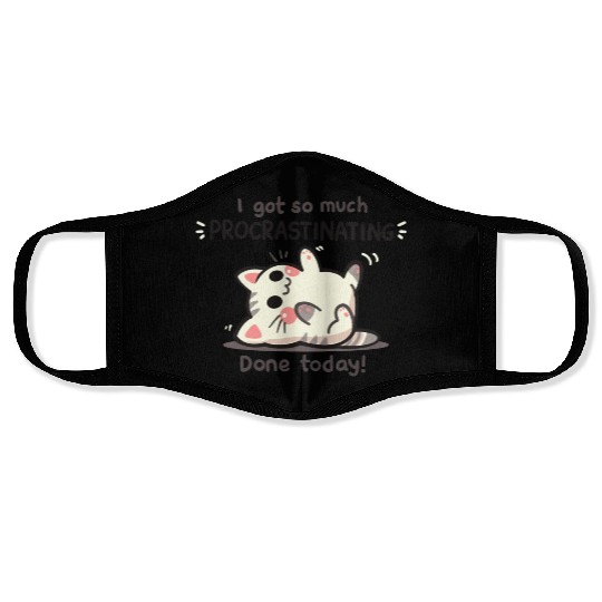 Procrastinating Cat Face Masks