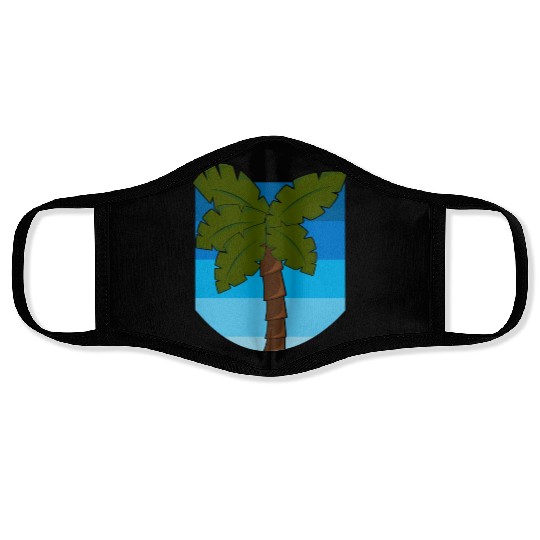 Tropical Palm Tree Over an Ocean Face Masks