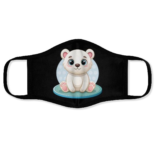 polar bear cub Face Masks