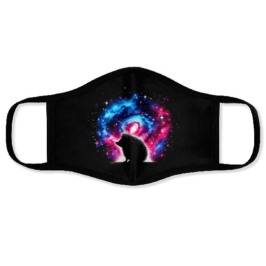 Cool Hedgehog Galaxy Space Art Face Masks