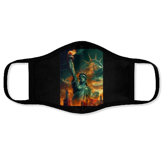 Statue of Liberty in New York USA Face Masks