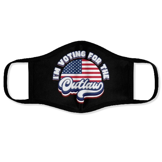 I'm Voting For The Outlaw - US Flag Face Masks