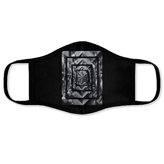Black and gray rectangle with deep effect. Face Masks