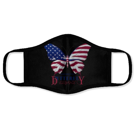 PATRIOTIC butterfly elegance Face Masks