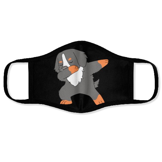 Cute Bernese Dog Lover Dabbing Dog Face Masks