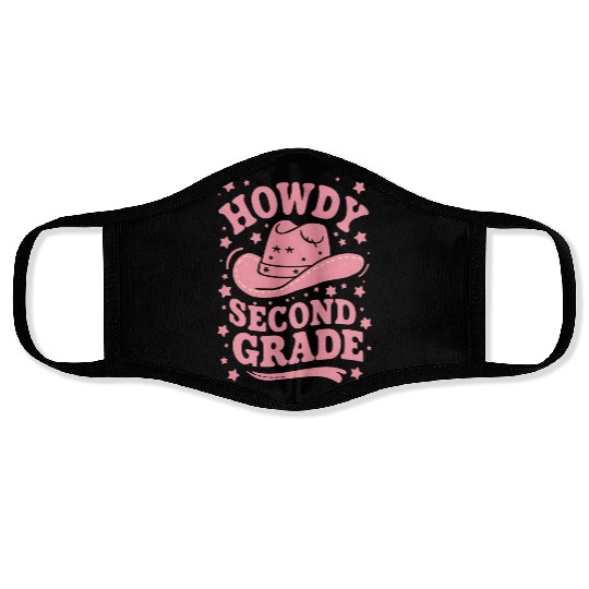 Howdy 2nd Grade Cowboy Cowgirl Back To School Face Masks
