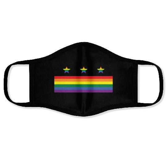 Washington DC Gay Pride Parade Rainbow Flag Face Masks