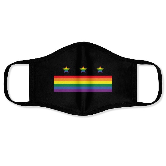 Washington DC Gay Pride Parade Rainbow Flag Face Masks