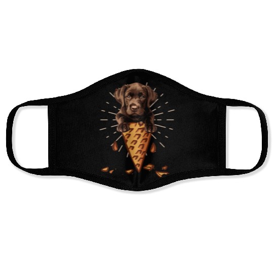 Labrador Lover CHOCOLATE LAB Ice Labrador Face Masks