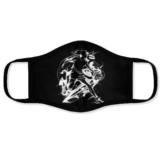 Female Basketballer Sketch Face Masks