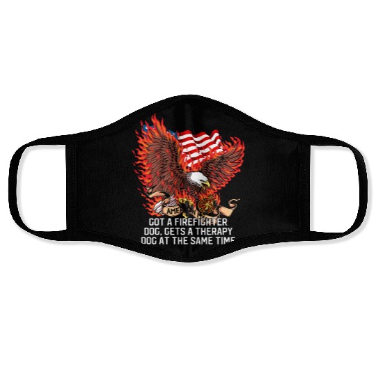 Gets a Firefighter Dog Therapy Dog Fire Department Face Masks