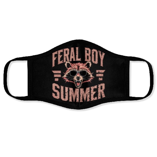 Feral Boy Summer Face Masks Funny Trash Panda Raccoon