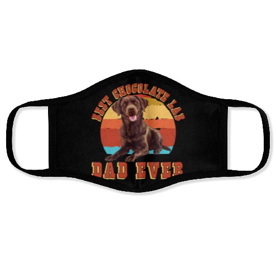 Brown Labrador BEST CHOCOLATE LAB DAD EVER Men Face Masks