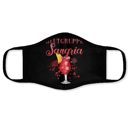 Cocktail Bartender Blutgruppe Sangria Face Masks