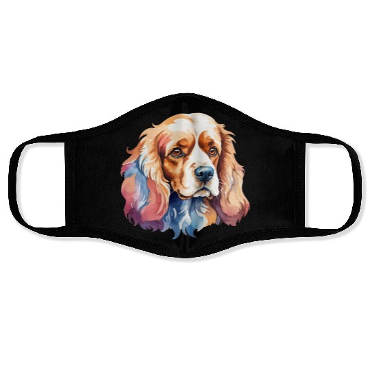 American Cocker Spaniel Watercolor Face Masks