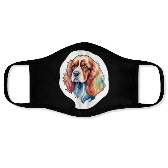 American Cocker Spaniel Watercolor Face Masks