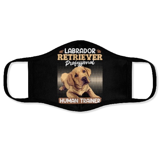 LABRADOR RETRIEVER HUMAN TRAINER Funny Face Masks