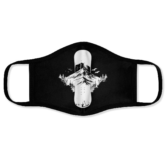 Snowboarding Sketch Face Masks