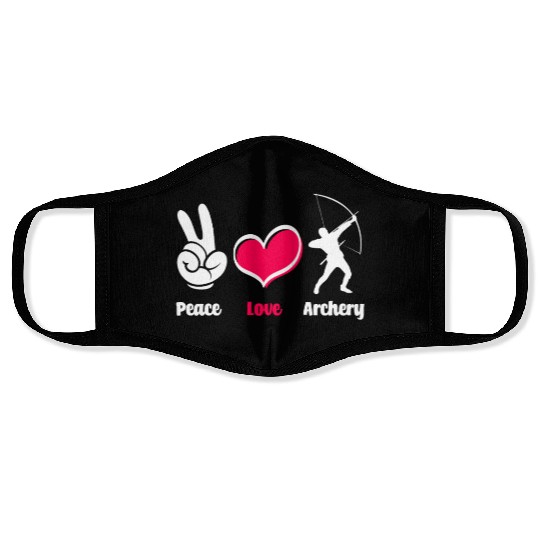 Bow Peace Love Archery Face Masks