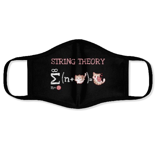 String Theory Science Nerd Schrodinger's Cat Face Masks