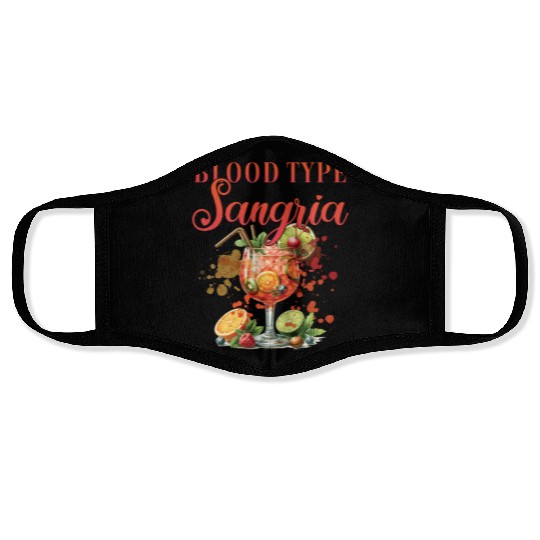 Cocktail Bartender Blood Type Sangria Face Masks