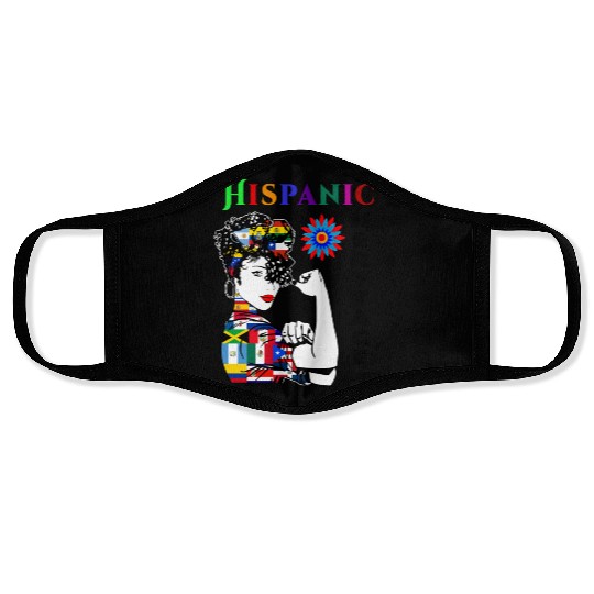 Hispanic Heritage Month Latino Countries Flag Face Masks