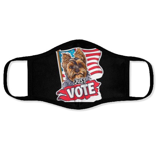 Unique American Flag Election 2024 Yorkie Gifts Face Masks