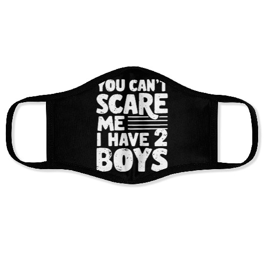 Can't Scare Funny Dad of 2 Boys Father's Day Face Masks