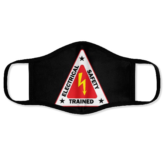electrical Safety Trained Triangle Warning Sign Face Masks