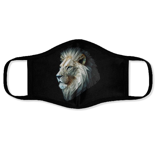 Polygon Animal Print White Face Masks