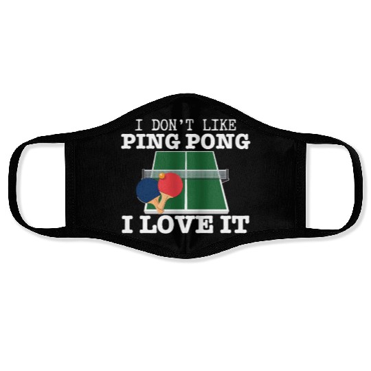 I Love Ping Pong Funny Ping Pong Player Face Masks