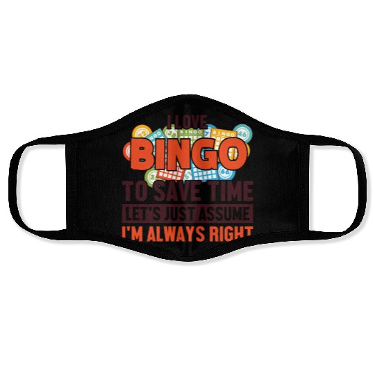 Bingo Let's Assume I'm Right Caller Daubers Bingo Face Masks