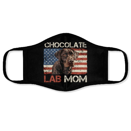 Labrador Retriever CHOCOLATE LAB MOM Labrador Face Masks