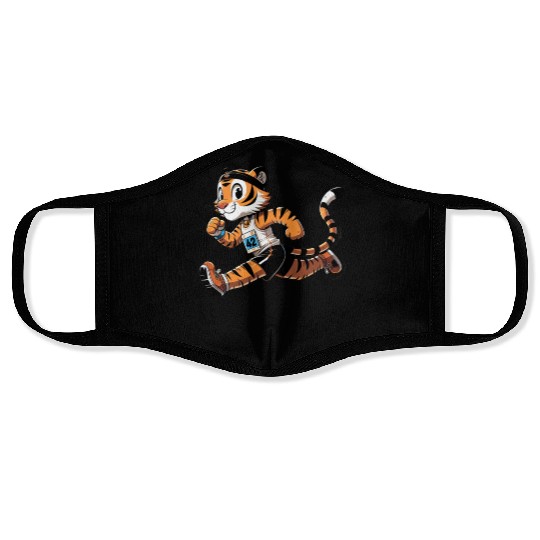 Cute Marathon Runner Tiger Face Masks