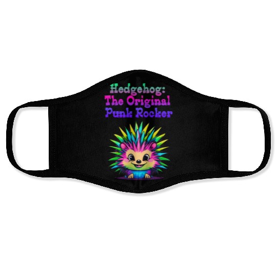 Cute Punk Rock Hedgehog: The Original Rebel Face Masks