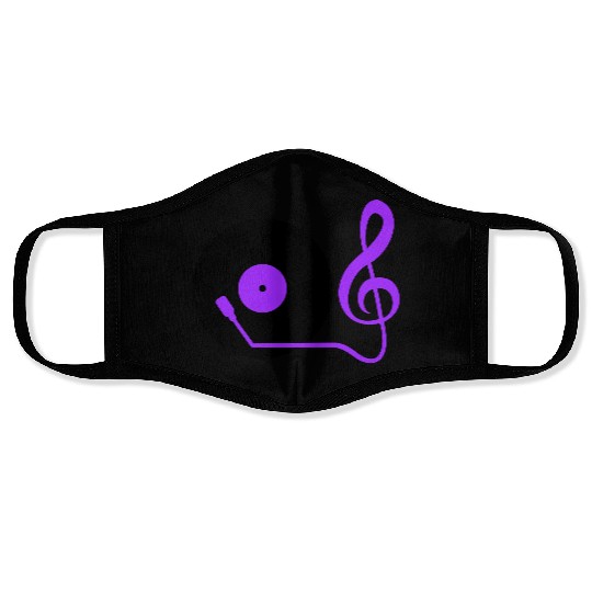 Music Clef Note Record Plate Vinyl DJ Party Treble Face Masks