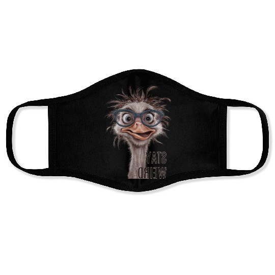 Stay Weird Funny Ostrich Face Masks
