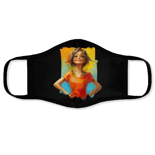 Confidence with bold paint strokes and fearless Face Masks