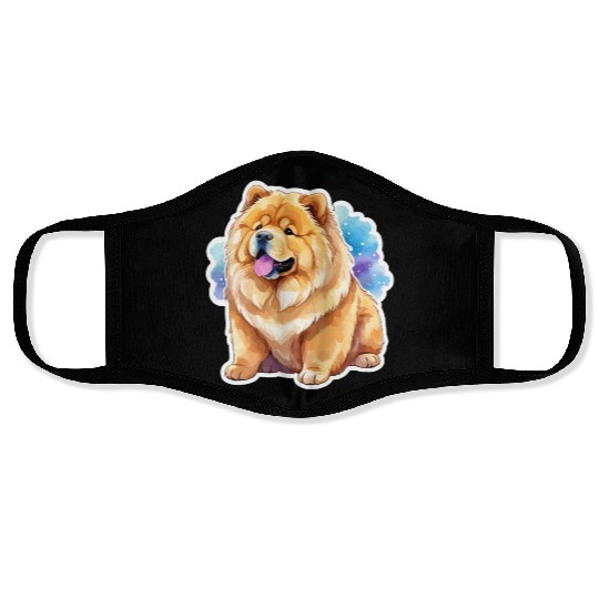 Chow Chow Watercolor Face Masks